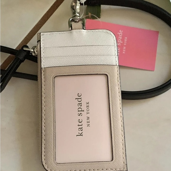 KATE SPADE CARD CASE LANYARD WLRU6012 WARM BEIGE NEW WITH TAG - Picture 2 of 10